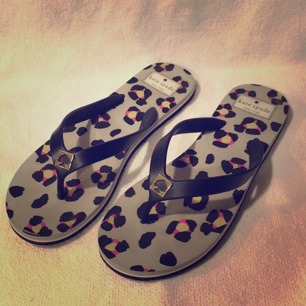 Kate Spade Black Flip Flops